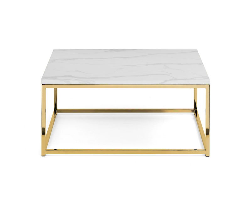 Olympia Coffee Table - White Marble & Gold