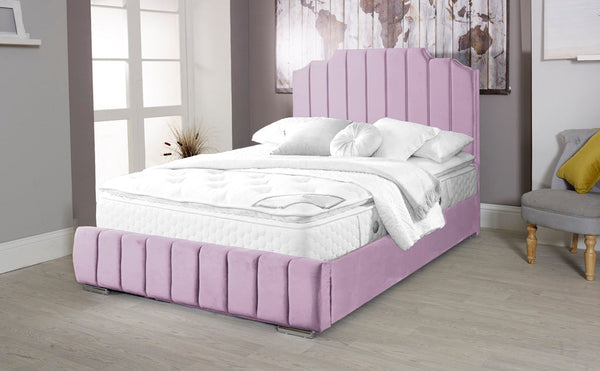 Art Deco 3ft Single Bed Frame- Velvet Pink