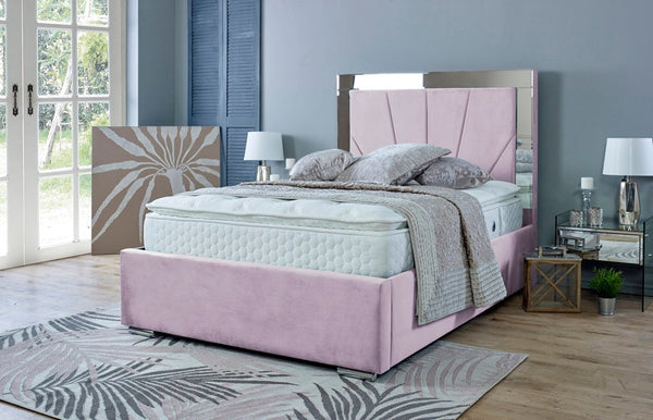 Aurora 5ft Kingsize Ottoman Bed Frame- Velvet Pink