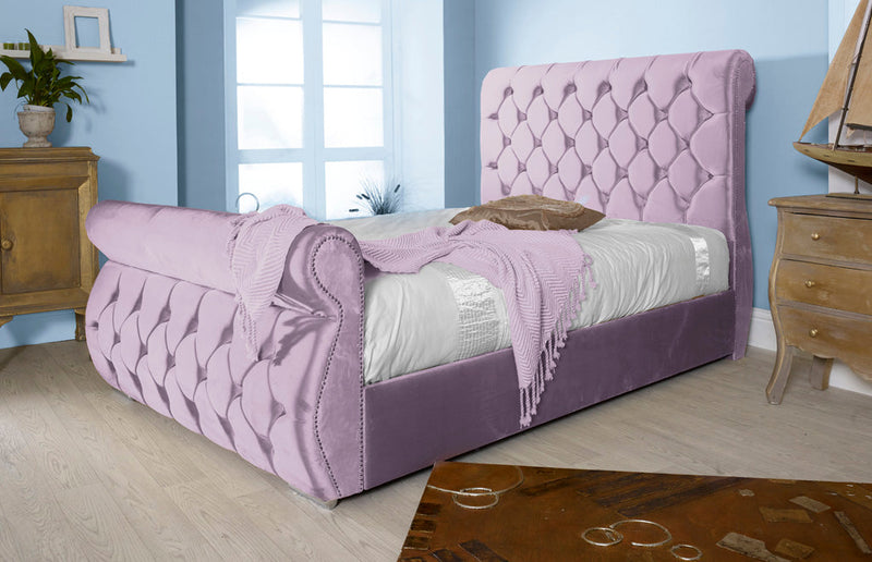 Chester 5ft Kingsize Ottoman Bed Frame- Velvet Pink