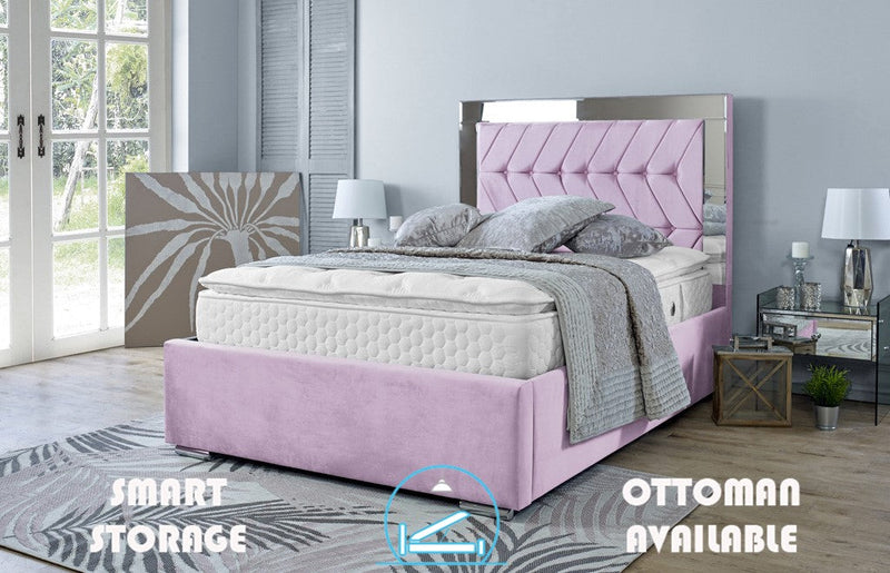 Parie 4ft 6 Bed Frame- Velvet Pink
