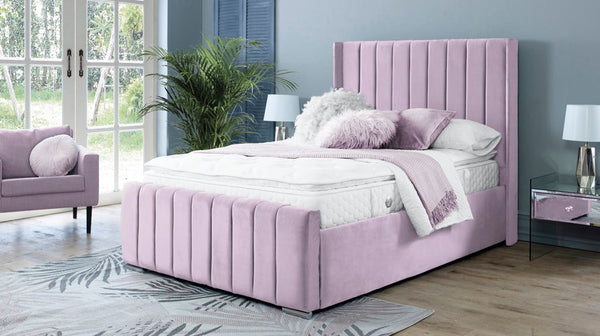 Topaz 4ft 6 Bed Frame- Velvet Pink