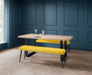 Bently 1.8M Dining Table with 2 Cruz Low Benches  - Mustard