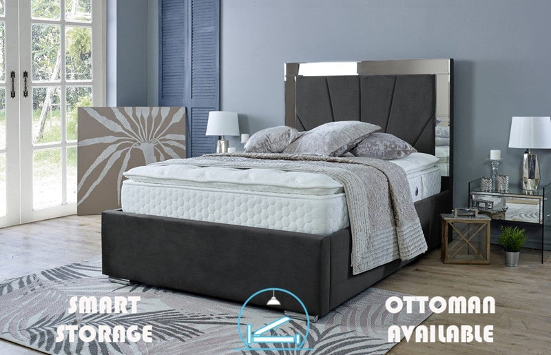 Aurora 3ft Single Ottoman Bed Frame- Velvet Grey