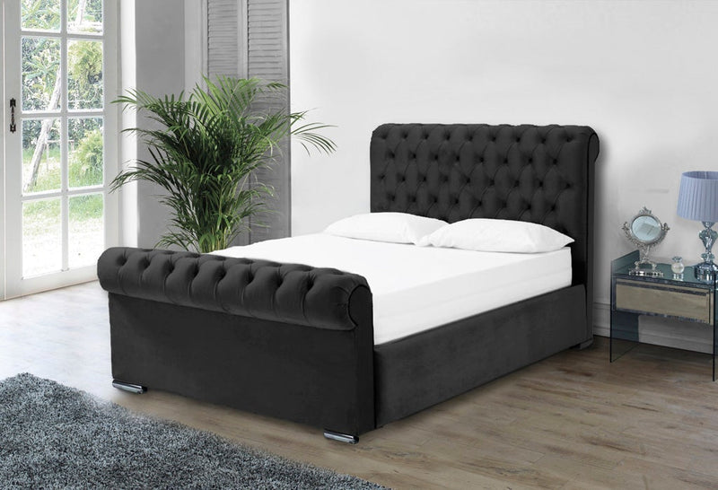 Benito 4ft 6 Ottoman Bed Frame- Velvet Grey