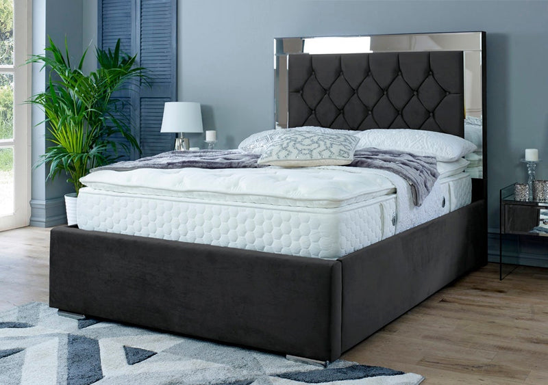 Dormer 4ft Small Double Bed Frame - Velvet Black