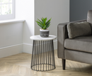 Jessi Round Wire Lamp Table - White Marble