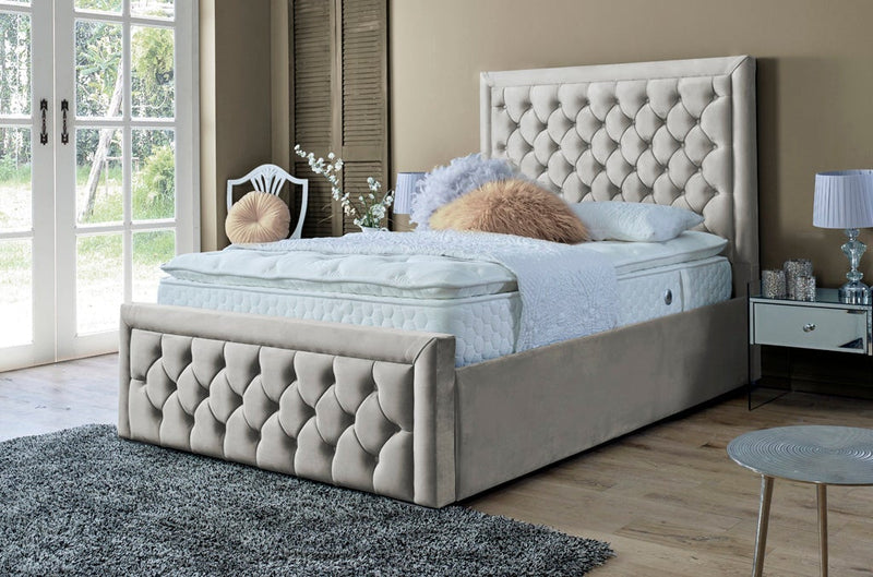Lewis 4ft Ottoman Bed Frame- Velvet Grey