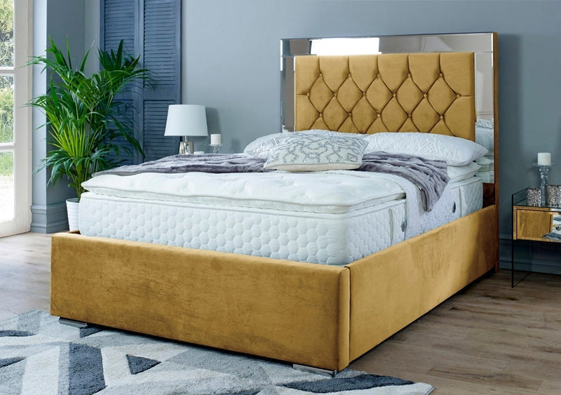 Dormer 6ft Superking Bed Frame- Velvet Mustard