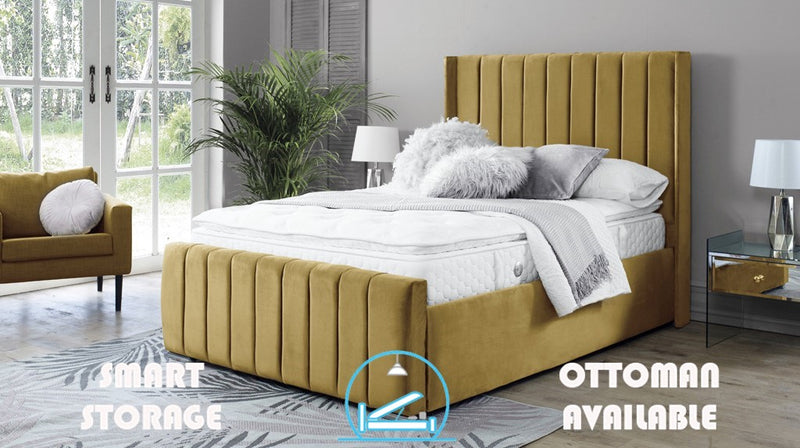 Topaz 3ft Ottoman Bed Frame- Velvet Mustard