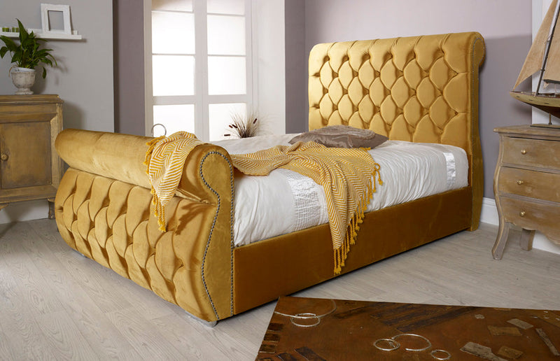 Chester 3ft Single Ottoman Bed Frame- Velvet Beige