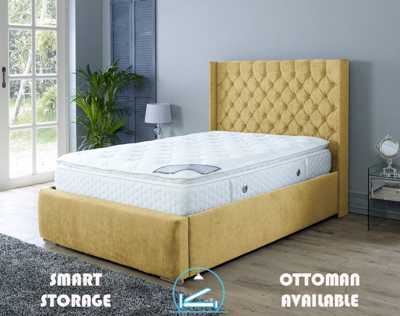 Rose 3ft Single Ottoman Bed Frame- Velvet Grey