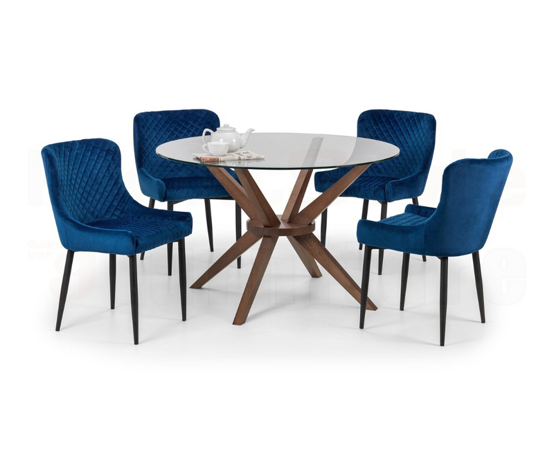 Cruz Velvet Dining Chair - Mustard | Grey | Navy