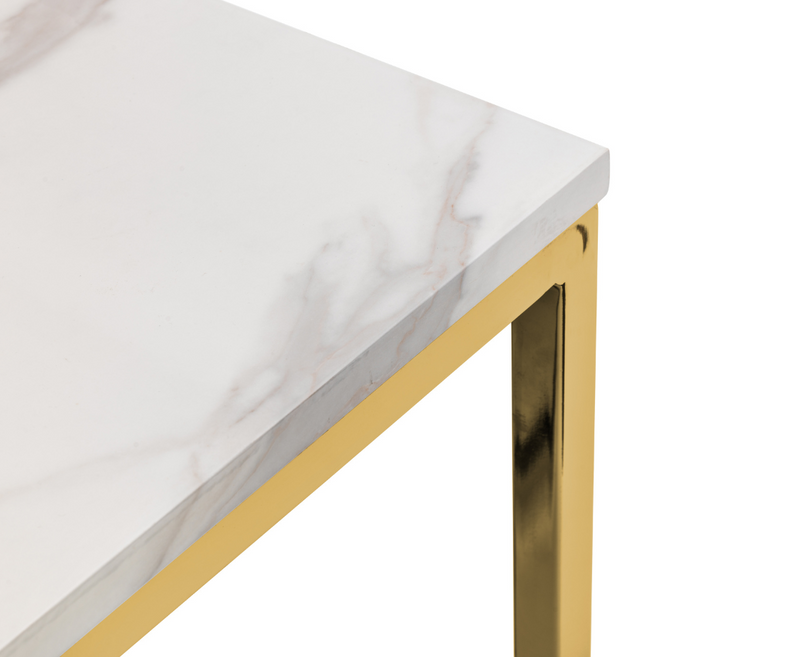 Olympia Dining Table - White Marble & Gold