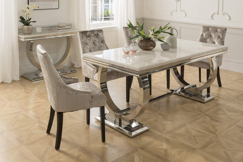 Athens Dining Table, Cream 180cm New