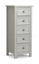 Maine 5 Drawer Tall Chest - Dove Grey