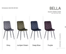 Bloom Velvet Dining Chair - Purple with Black Leg