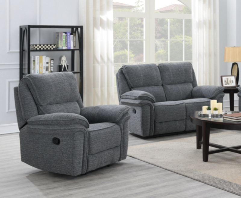 Benson 1 Seater Manual Recliner Sofa | Armchair - Grey