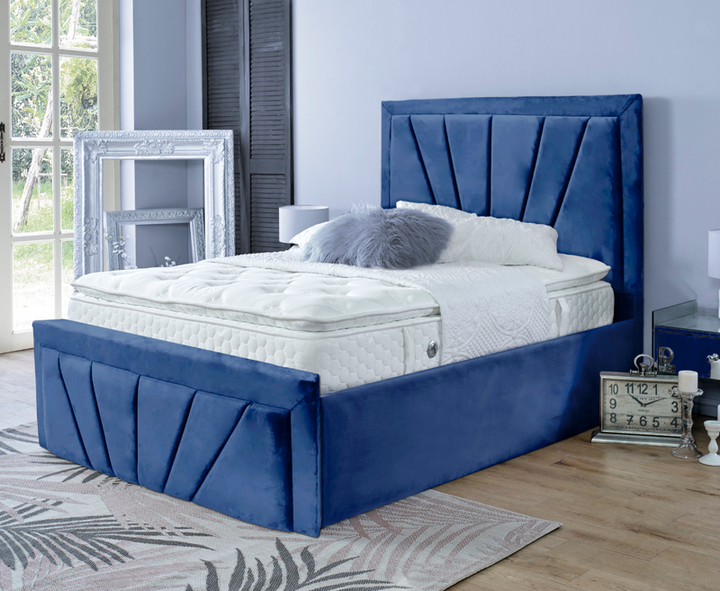 Starry 6ft Superking Bed Frame - Velvet Blue