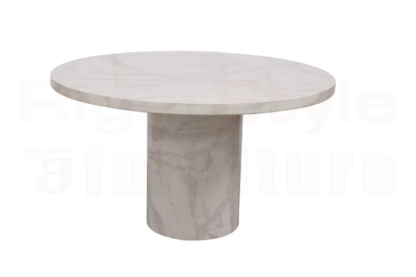 Carra Dining Table Round, Bone White 130cm