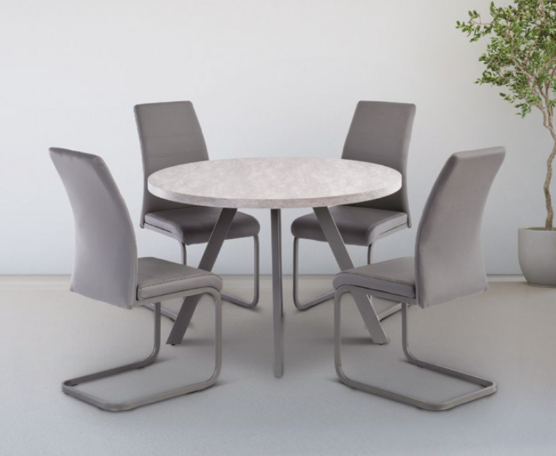 Remaro 1.07M Round Dining Table - Light Grey