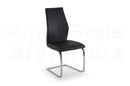 Set of 2 Elis Dining Chairs, Chrome Leg Black