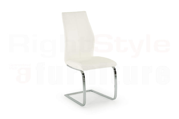 Set of 2 Elis Dining Chairs, Chrome Leg White (2/Box)