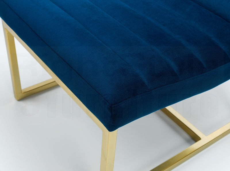 Georgio Velvet Chair - Blue & Gold