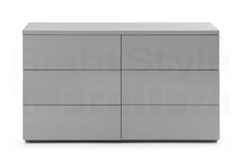 Grace 6 Drw Wide Chest - Grey Gloss