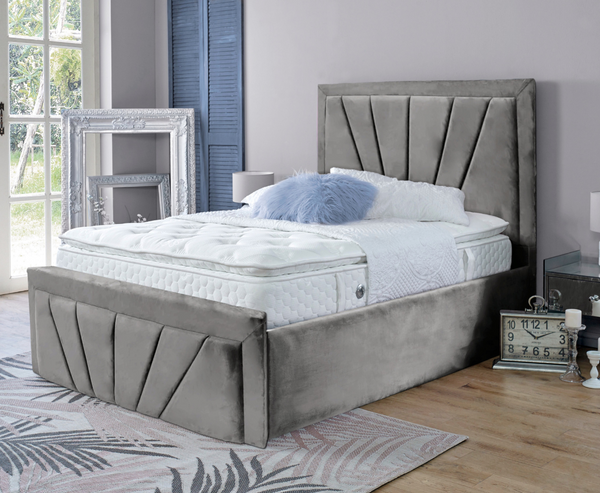 Starry 4ft6 Double Bed Frame- Velvet Grey