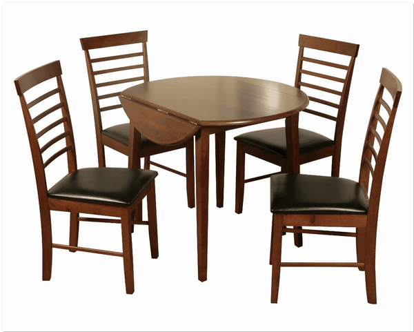 Hanover Round Dropleaf Dark set  + 4 Chairs