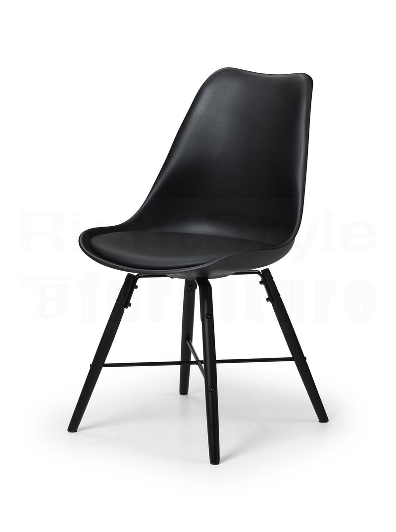 Harri Dining Chair - Grey Seat & Black Legs