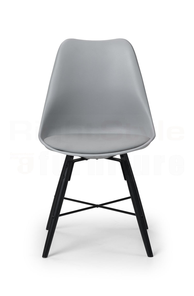 Harri Dining Chair - Grey Seat & Black Legs