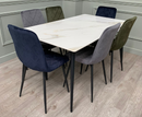 Hugo 1.6m Dining Table with 6 Bloom Chairs - Full Set