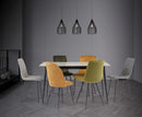 Hugo 1.6m Dining Table - Kass Gold with Black Leg
