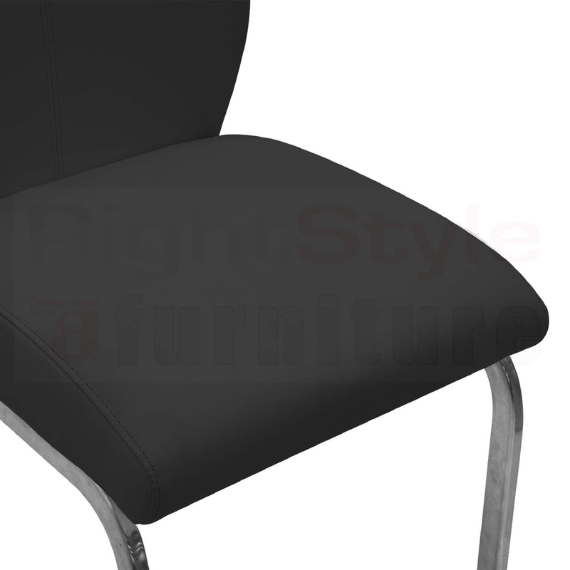 Set of 2 Irma Dining chairs,  Brushed Steel Black