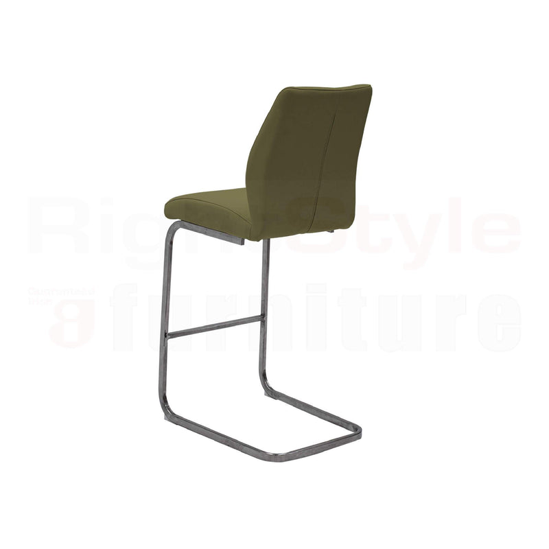 Set of 2 Irma Bar chairs,  Brushed Steel Olive