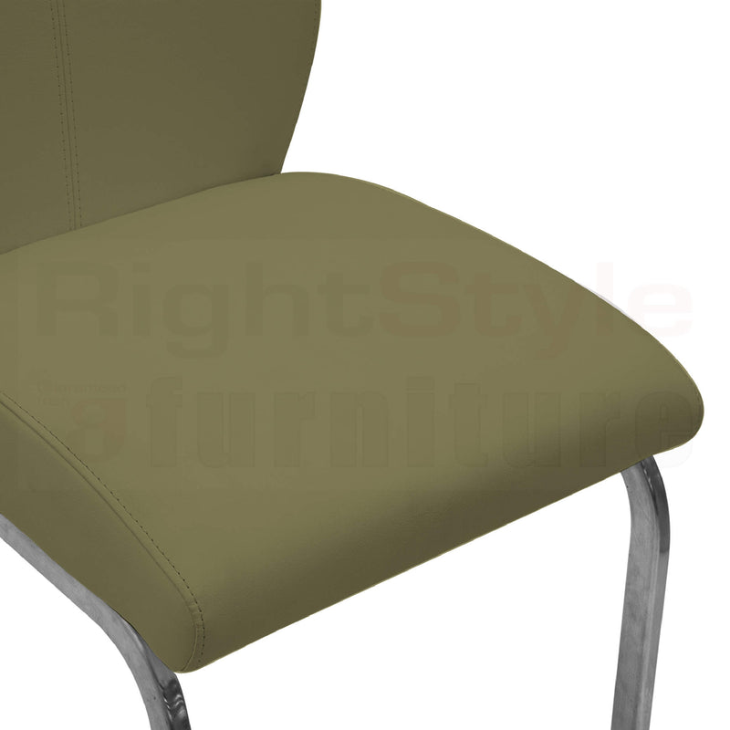 Set of 2 Irma Dining chairs, Brushed Steel Olive