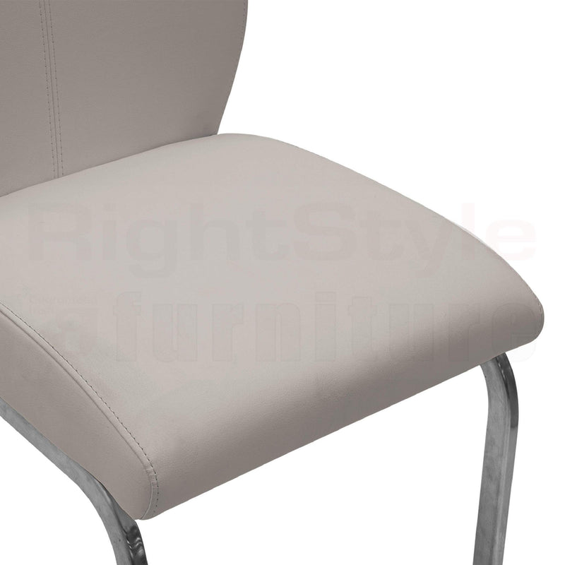 Set of 2 Irma Dining chairs, Brushed Steel Taupe