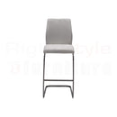 Set of 2 Irma Bar chairs,  Brushed Steel White