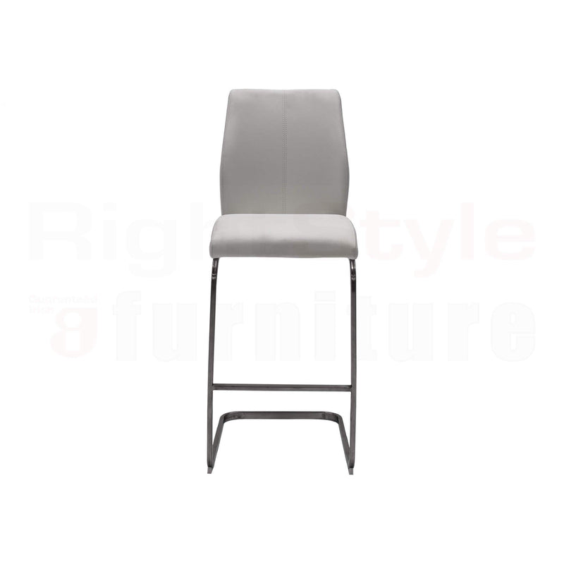 Set of 2 Irma Bar chairs,  Brushed Steel White