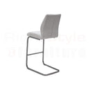 Set of 2 Irma Bar chairs,  Brushed Steel White