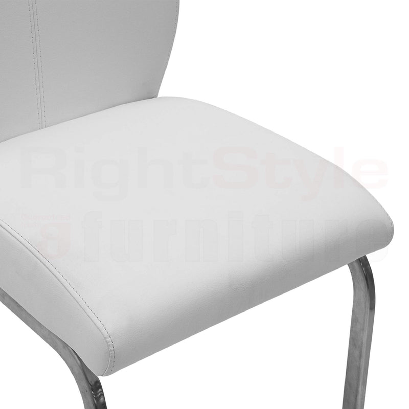 Set of 2 Irma Dining chairs, Brushed Steel White (2/Box)