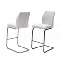 Set of 2 Irma Bar chairs,  Brushed Steel White