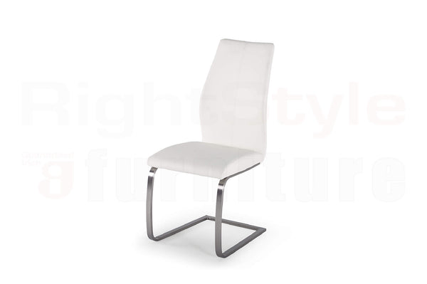 Set of 2 Irma Dining chairs, Brushed Steel White (2/Box)