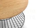Jessi Round Wire Coffee Table - Euro Oak
