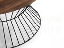 Jessi Round Wire Coffee Table - Walnut
