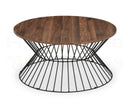 Jessi Round Wire Coffee Table - Walnut