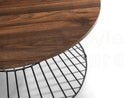 Jessi Round Wire Coffee Table - Walnut