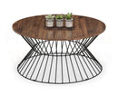 Jessi Round Wire Coffee Table - Walnut